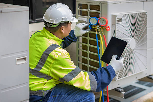 Professional Air Duct Cleaning technician working in Dana, NC